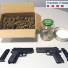 Les pistoles i la droga comissada a la parella de Guissona detinguda.