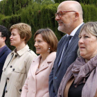 Els membres de la Mesa Forcadell, Corominas, Simó, Nuet i Barrufet, a les portes del Parlament, el 5 de maig de 2017.