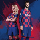 Imagen oficial de la camiseta del Barça por|para la próxima temporada.