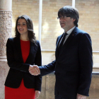 Imatge d'arxiu del president de la Generalitat, Carles Puigdemomnt, i la líder de l'oposició, Inés Arrimadas.