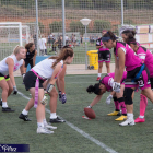 Dos equipos femeninos de Flag Football compitiendo en el europeo del año pasado en Cambrils.