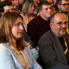 L'excoordinadora general del Partit Demòcrata, Marta Pascal; i del diputat Carles Campuzano, en la cloenda del XX Congrés de la Joventut Nacionalista de Catalunya celebrada a Reus.