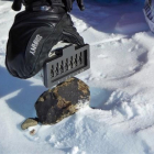 Imagen de un meteorito recogido por la NASA en la Antártica.