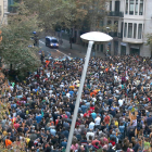 Imagen de la acción realizada en torno a la delegación del gobierno español en Barceloca el domingo pasado.