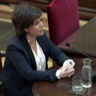 La exvicepresidenta del gobierno español, Soraya Sáenz de Santamaría, declarando como testigo en el Supremo.