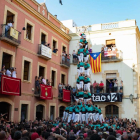 El 4 de 9 amb folre dels Castellers de Vilafranca.