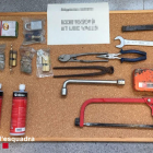 Imagen de las herramientas sustraídas de un vehículo a l'Espluga.