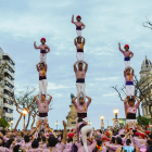 Los Xiquets de Tarragona, la Jove de Tarragona, los Castellers de Sant Pere y Sant Pau y los Xiquets del Serrallo participaron ayer en la Diada de Sant Jordi.