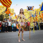 Imagen de Jil Love durante la manifestación del sábado en Barcelona.
