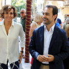 L'eurodiputada del PP, Dolors Montserrat, i el regidor del PP a Barcelona Óscar Ramírez, visiten les festes de Sants.