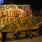 Imagen de un grupo de participantes en una manifestación de los CDR a Barcelona