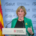 La consellera de Salud, Alba Vergés, durante la rueda de prensa de seguimiento de la crisis del coronavirus