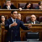 El president del govern espanyol en funcions i candidat a la investidura, Pedro Sánchez, intervenint des del seu escó