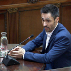 Imagen general del alcalde de Sant Julià de Ramis, Marc Puigtió, declarando en el Tribunal Supremo.