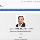 Perfil del eurodiputado Oriol Junqueras en la página web de la Eurocámara, el 7 de enero del 2020.
