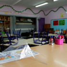 Imatge d'una aula buida.