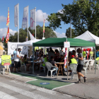 Treballadors de la fàbrica Saint-Gobain a l'Arboç aplegats en un esmorzar reivindicatiu per denunciar el tancament d'una de les seves divisions