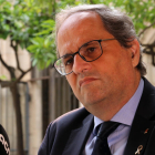 El jefe del Gobierno, Quim Torra, entrevistado por ACN en el Palau de la Generalitat.