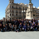 Las trabajadoras de la información y la comunicación del Campo de Tarragona que se han movilizado este 8-M, Día Internacional de las Mujeres en Tarragona.