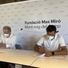 El acuerdo de colaboración entre la Fundación Mas Miró y Cruz Roja Española en Cataluña se ha firmado hoy.