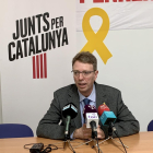 Ferran Bel, ahir al matí a la seu de JxCat a Tarragona.