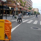 La calle Barcelona de Salou, cortada