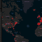 Imagen del mapa interactivo que recoge los datos globales del coronavirus