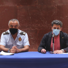 El jefe de la Guardia Urbana de Tarragona, Enrique Fernández, y del consejero de Seguridad Ciudadana, Manel Castaño.