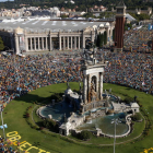 Imagen general de la manifestación de la ANC en la plaza de Espanya el año 2019.