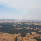 Imatge aèria de l'incendi de Talavera (Segarra) que ha cremat 40 hectàrees