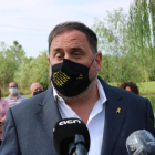 Primer pla del president d'ERC, Oriol Junqueras, aquest dissabte 25 de juliol de 2020 a Santa Coloma de Farners