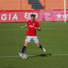Carlos Albarrán, este pasado domingo durante la goleada contra el Andorra (4-2) antes de ser expulsado con roja directa.