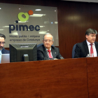 Pla mitjà del president de Pimec, Josep González, durant la Junta Directiva de l'entitat.