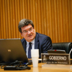 El ministro de Inclusión, Seguridad Social y Migraciones, José Luis Escrivá, durante la comparecencia a la comisión de Trabajo del Congreso.