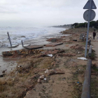 La playa Larga afectada por el temporal.
