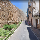 La Muralla de Tarragona al tram de la baixada del Roser.
