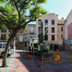 Els treballs iniciats aquests dies a l'actual espai d'aparcament de la Riera Miró.