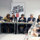 Imagen de archivo de una reunio de JxCat en Bruselas con los presidentes Puigdemont y Torra.