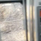 Captura d'imatge d'un vídeo que mostra la destrossa feta dins el tren.