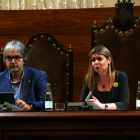 Plano cerrado de la presidenta de la Diputación de Tarragona, Noemí Llauradó, en la sesión plenaria.