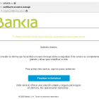 Imagen del correo fraudulento que suplanta a Bankia.
