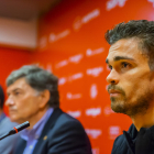 Javier Ribelles, durante su presentación oficial como jugador del Gimnàstic de Tarragona.