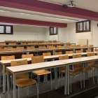 Imatge d'una aula buida de Universitat de Lleida.