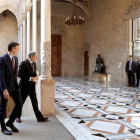 Els presidents Sánchez i Torra al Palau de la Generalitat.