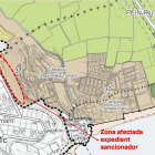 Mapa de la zona de Tamarit que mostra l'espai expedientat per l'Ajuntament de Tarragona per una soposada edificació il·legal