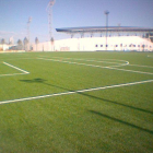 Un campo de fútbol en una imagen de archivo