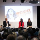 Pla general de Carlos Carrizosa, Inés Arrimadas, Lorena Roldán i Jordi Cañas en un acte del 21 de febrer de 2020.