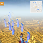 Imatge del mapa en 3D i la geganta Marinada a l'aplicació.