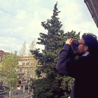 Eugeni Capella haciendo una observación de pájaros desde Salou.
