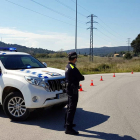 El control que ha muntat la Policia Local de Santa Cristina d'Aro a l'entrada del municipi per Solius.